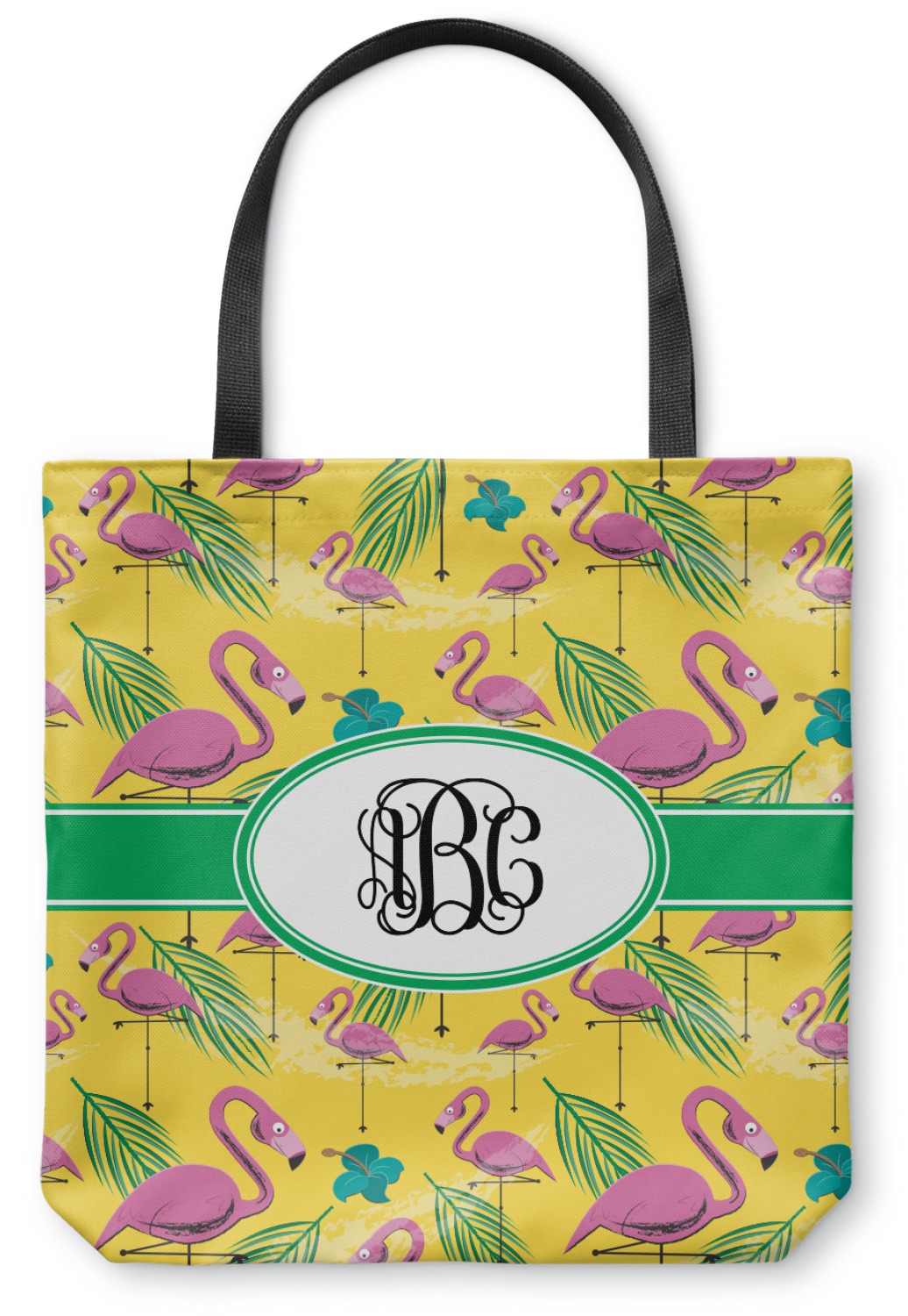 Pink Flamingo Canvas Tote Bag - Small - 13&quot;x13&quot; (Personalized) - YouCustomizeIt