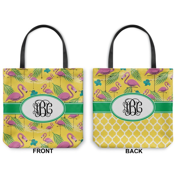 Pink Flamingo Canvas Tote - Front and Back