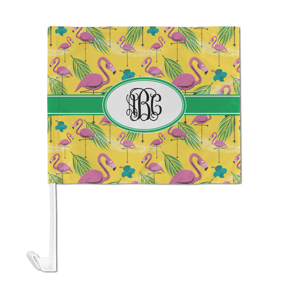 Pink Flamingo Car Flag - Large - FRONT