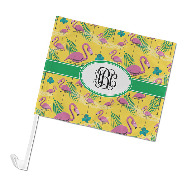 Custom Pink Flamingo Car Flag - Large (Personalized)