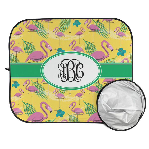 Pink Flamingo Car Sun Shades - FOLDED & UNFOLDED