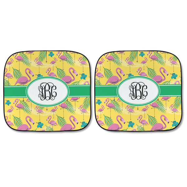 Pink Flamingo Car Sun Shades - FRONT