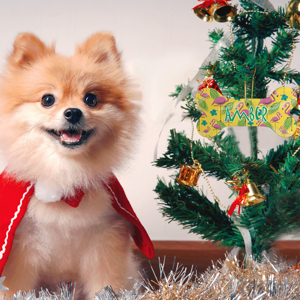 Pink Flamingo Ceramic Flat Ornament - Bone (LIFESTYLE)