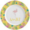 Pink Flamingo Ceramic Plate w/Rim