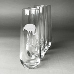 Pink Flamingo Champagne Flute - Stemless Engraved - Set of 4