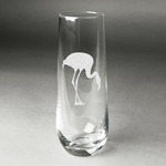 Pink Flamingo Champagne Flute - Stemless Engraved - Single