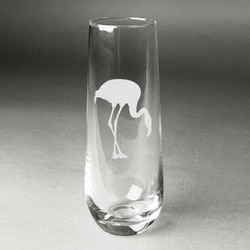 Pink Flamingo Champagne Flute - Stemless Engraved