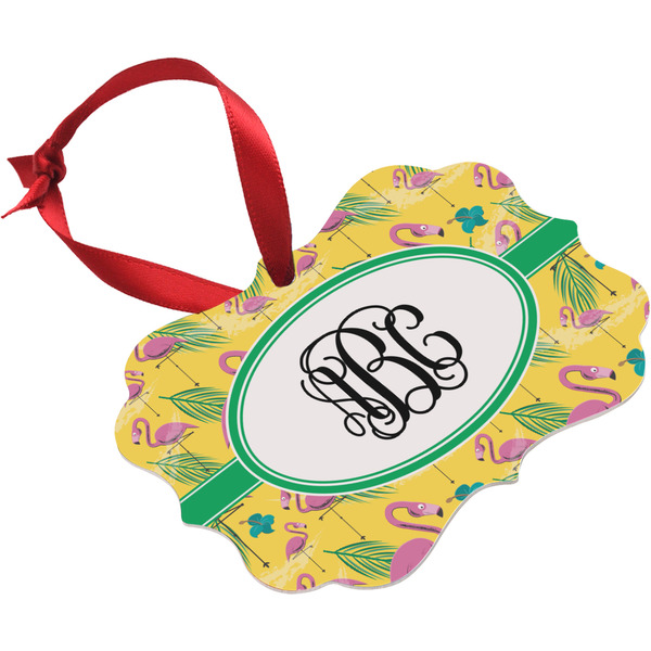 Pink Flamingo Christmas Ornament