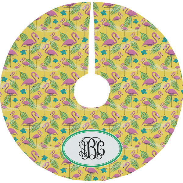 Custom Pink Flamingo Tree Skirt (Personalized)