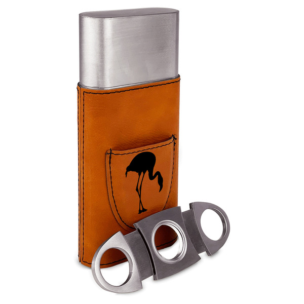Pink Flamingo Cigar Case with Cutter - ALT VIEW