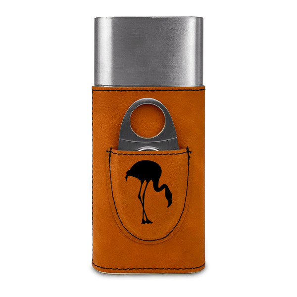Pink Flamingo Cigar Case with Cutter - FRONT