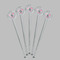 Pink Flamingo Clear Plastic 7" Stir Stick - Round - Fan View