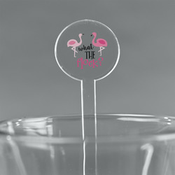 Pink Flamingo 7" Round Plastic Stir Sticks - Clear
