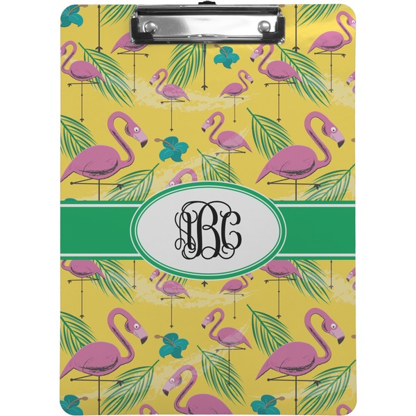 Custom Pink Flamingo Clipboard (Letter Size) (Personalized)