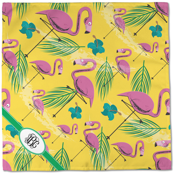 Pink Flamingo Cloth Napkins - Personalized Dinner (Full Open)