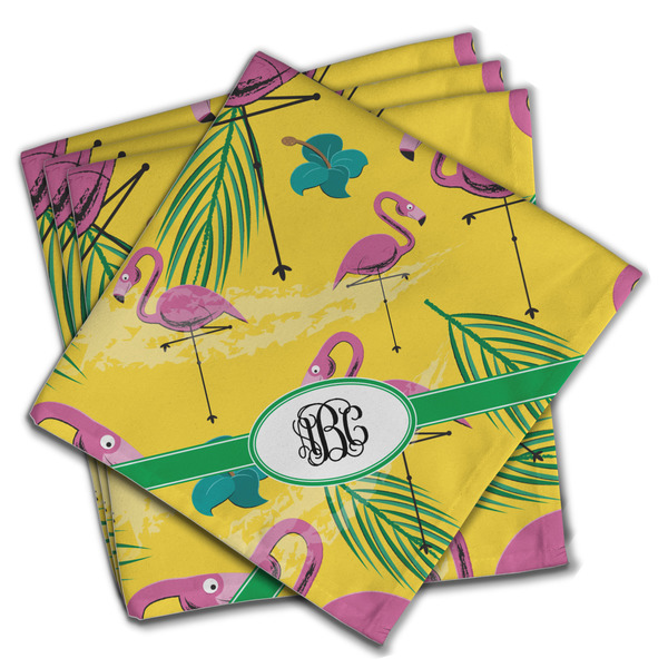 Pink Flamingo Cloth Napkins - Personalized Dinner (PARENT MAIN Set of 4)