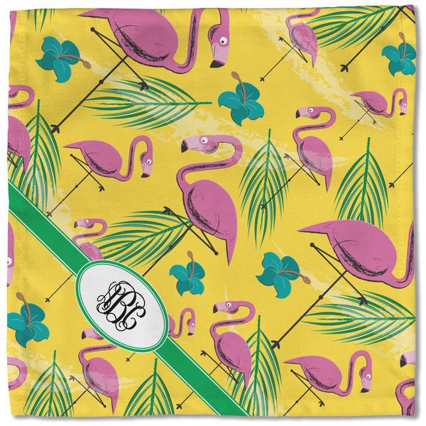Pink Flamingo Cloth Napkins - Personalized Lunch (Single Full Open)