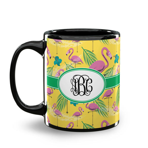 Pink Flamingo Coffee Mug - 11 oz - Black