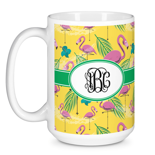 Pink Flamingo Coffee Mug - 15 oz - White