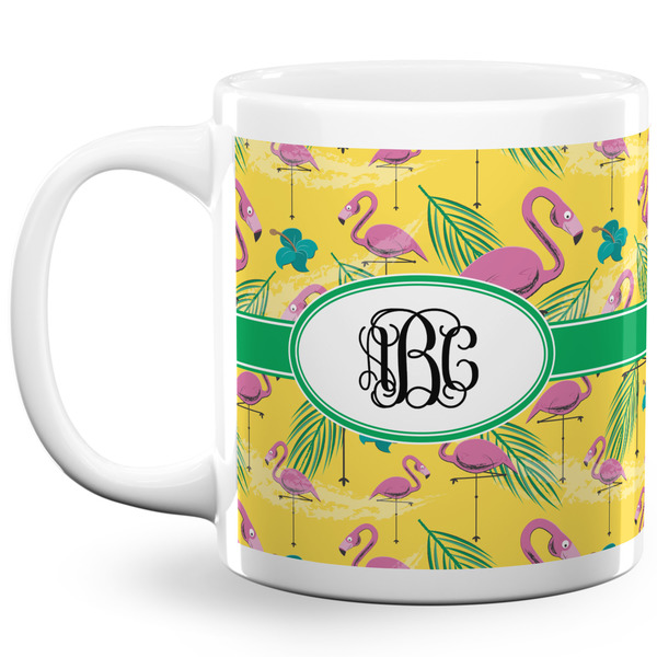 Pink Flamingo Coffee Mug - 20 oz - White