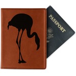 Pink Flamingo Passport Holder - Faux Leather - Single Sided