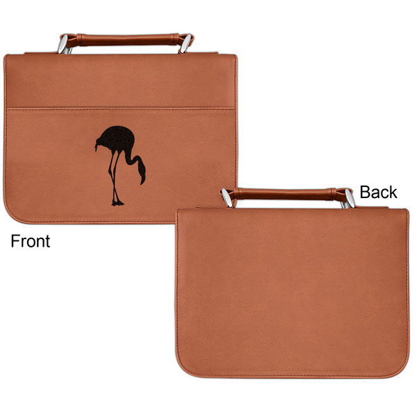 Pink Flamingo Cognac Leatherette Bible Covers - Small Single Sided Apvl