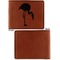 Pink Flamingo Cognac Leatherette Bifold Wallets - Front and Back Single Sided - Apvl