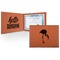 Pink Flamingo Cognac Leatherette Diploma / Certificate Holders - Front and Inside - Main