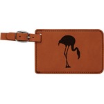 Pink Flamingo Leatherette Luggage Tag