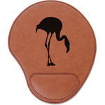 Pink Flamingo Leatherette Mouse Pad with Wrist Support