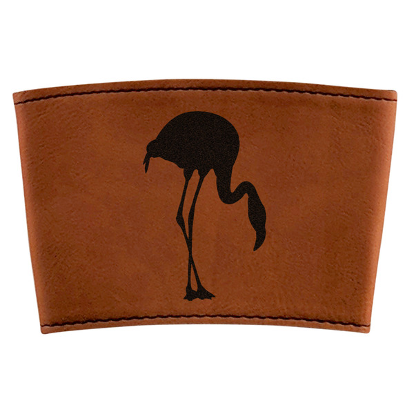 Custom Pink Flamingo Leatherette Cup Sleeve