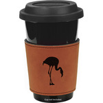 Pink Flamingo Leatherette Cup Sleeve - Single Sided