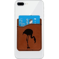 Pink Flamingo Leatherette Phone Wallet (Personalized)