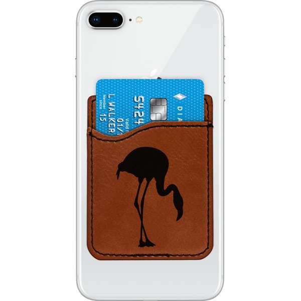 Custom Pink Flamingo Leatherette Phone Wallet