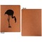 Pink Flamingo Cognac Leatherette Portfolios with Notepad - Small - Single Sided- Apvl