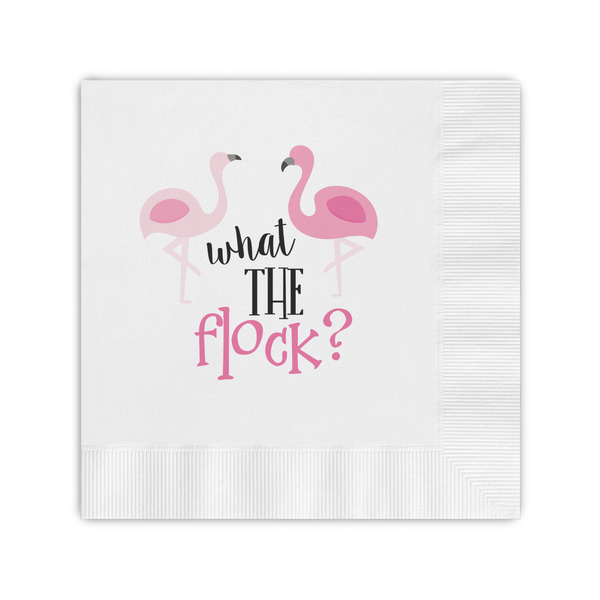 Custom Pink Flamingo Coined Cocktail Napkins