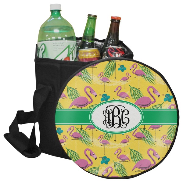 Custom Pink Flamingo Collapsible Cooler & Seat (Personalized)