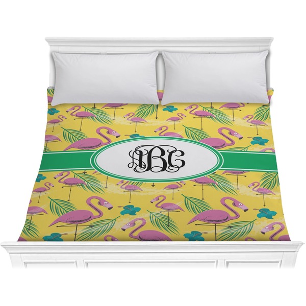 Custom Pink Flamingo Comforter - King (Personalized)