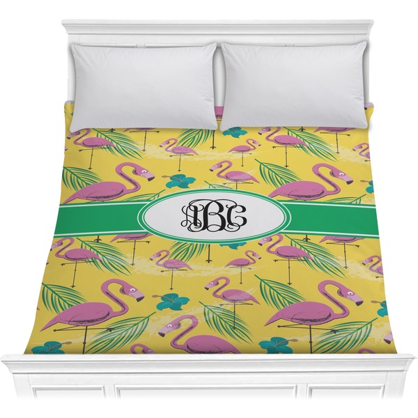 Custom Pink Flamingo Comforter - Full / Queen (Personalized)