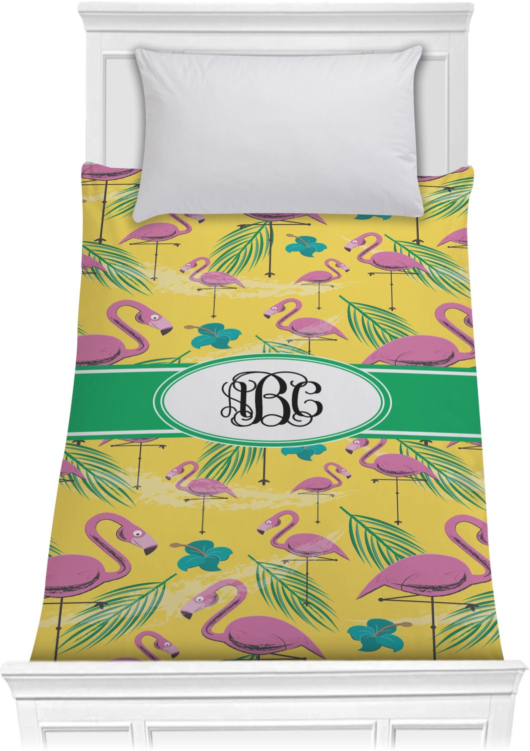 Custom Pink Flamingo Comforter Twin (Personalized) YouCustomizeIt
