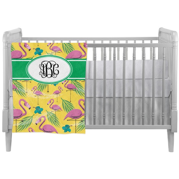Custom Pink Flamingo Crib Comforter / Quilt (Personalized)