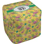 Pink Flamingo Cube Pouf Ottoman (Personalized)
