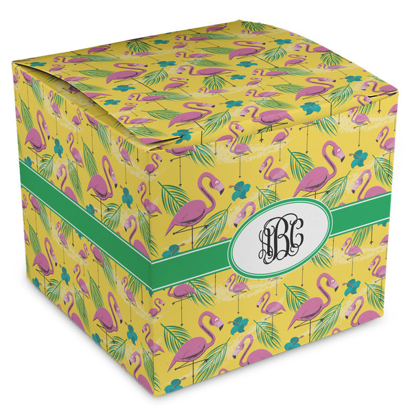 Custom Pink Flamingo Cube Favor Gift Boxes (Personalized)