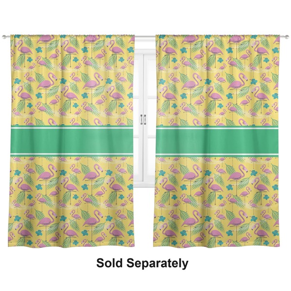 Custom Pink Flamingo Curtain Panel - Custom Size