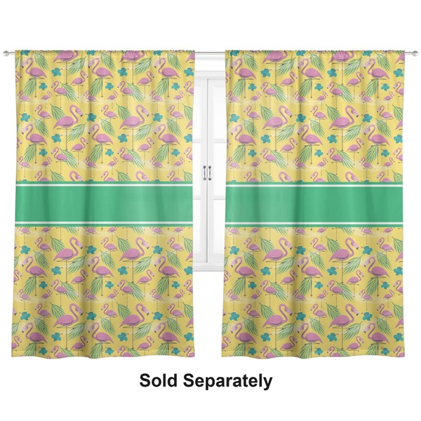 Pink Flamingo Curtain 112x80 - Lined