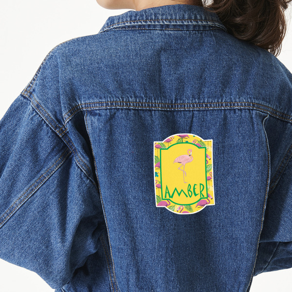 Custom Pink Flamingo Twill Iron On Patch - Custom Shape - X-Large (Personalized)