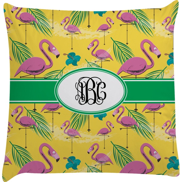 Custom Pink Flamingo Decorative Pillow Case (Personalized)