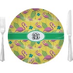 Pink Flamingo 10" Glass Lunch / Dinner Plates - Single or Set (Personalized)