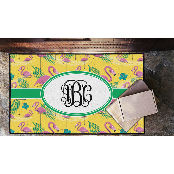 Pink Flamingo Door Mat - LIFESTYLE (Lrg)