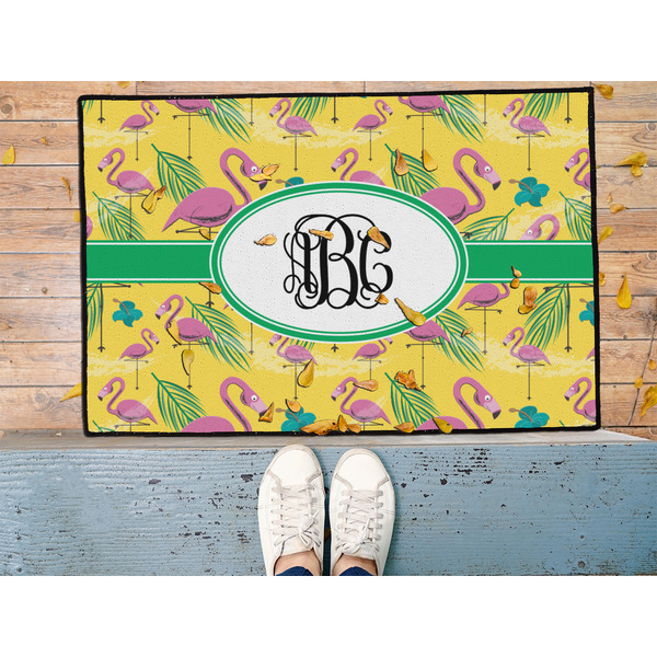 Pink Flamingo Door Mat - LIFESTYLE (Med)